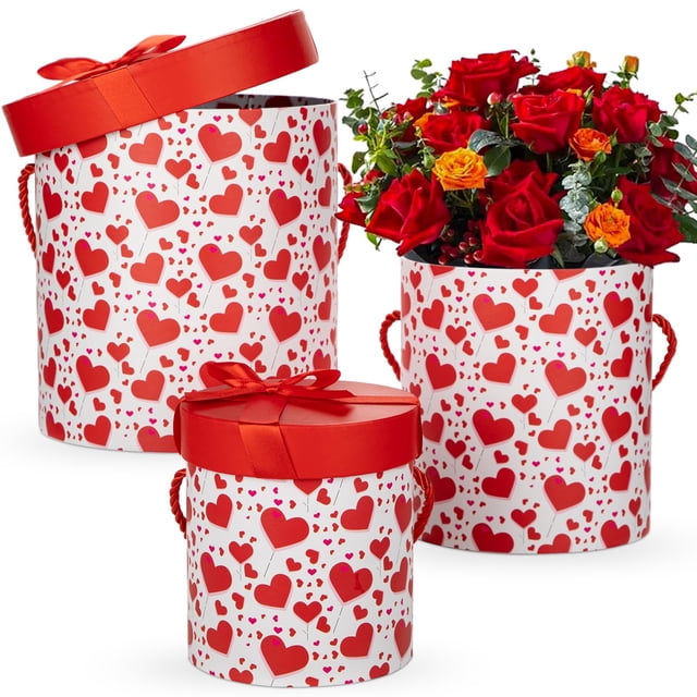 Juego de cajas de regalo Hollyone Round Nesting, 18 x 23 cm, 15 x 17 cm, 12 x 14 cm