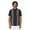 Jet Black, variant on Men's and Big Men's Contrast Panel with Pick Stitching Short Sleeve Linen Cotton Button-Down Shirt, Sizes S-5XL