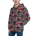 thumbnail image 2 of Lsque Red And Blue Cars Patten Youth Hoodie Sweatshirt Pullover with Kangaroo Pocket Boys and Girls Hoodie Warm Hoodie for Kids-Medium, 2 of 6