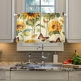 thumbnail image 4 of GZHJMY 24 Inch Length Kitchen Curtains Sunflower Butterfly 2 Panels Half Window Sheer Curtains Rod Pocket Farmhouse Short Drapes for Bathroom Cafe Basement Home Decor, 4 of 7