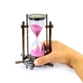 thumbnail image 2 of 10.5" Antique Brass Finish Sand Timer With Compass (Pink Sand), 2 of 5