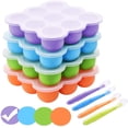 thumbnail image 1 of Caja de almacenamiento de alimentos congelados para bebés, recipiente de silicona para bebés con tapa hermética y 7 celdas independientes, bandeja de almacenamiento de alimentos para congelador Ormromra ZYY-0575, 1 of 5