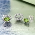 thumbnail image 3 of Gem Stone King 925 Sterling Silver Green Peridot Stud Earrings with Removable Jackets for Women (1.36 Cttw, Gemstone August Birthstone, Oval 6X4MM), 3 of 3
