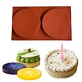 thumbnail image 2 of 2-Cavity Large Round Silicone Disc Cake Mold, Pack Non-Stick Baking Molds Cake, Candy, Soap, Resin Art,Red, 2 of 6