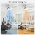 thumbnail image 6 of Sofucor 42 inch 5 Blade Modern Ceiling Fan With Light and Remote Control，White, 6 of 12