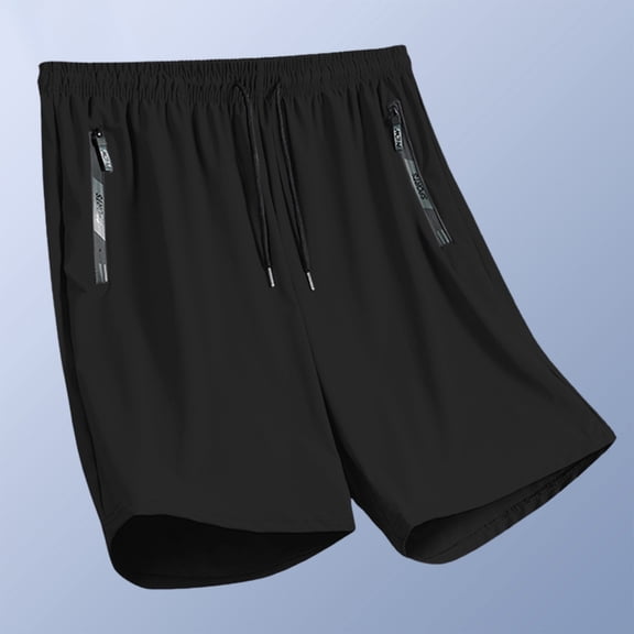 Zivyakyron Running Active Mens Shorts Gym Quick Dry Mens Shorts Zipper Loose Lightweight Pocket