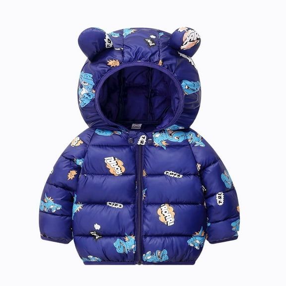 Gubotare Girls Winter Coats Baby Toddler Boy Girl Warm Winter Jacket with Hood Lightweight Puffer Coat 3T 4T (Navy,3-4 Years)