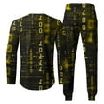 thumbnail image 3 of Wavsuf Sweatsuits 2pcs Sets Mens Jogger Set Long New Motion Digital Shirt Sweatshirt and Sweatpants Yellow Size M, 3 of 5