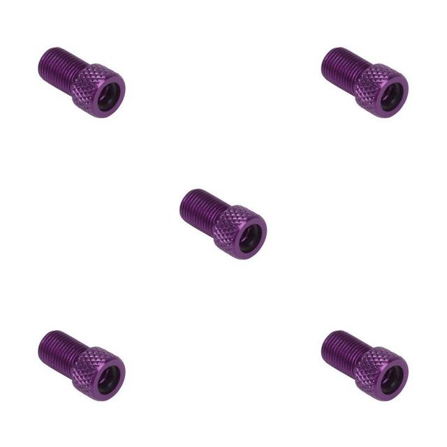 Yuarrent Paquete de 5 adaptadores de válvula convenientes para llevar Material premium de gran calidad Presta Cap Tube Pump Tool Presta a Violeta 5Conjunto
