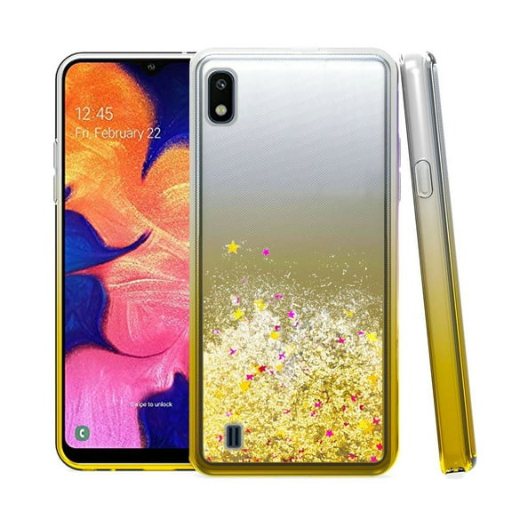 GSA Liquid Glitter Candy Case For Samsung Galaxy A10e - Clear/Gold