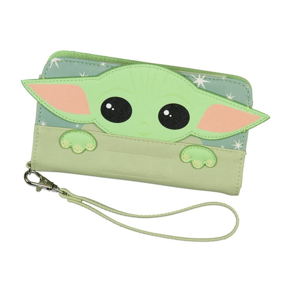 Star Wars Grogu Baby Yoda The Child Snap-Closure Wristlet Wallet w/ Wrist Strap