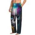 thumbnail image 2 of Daiia Modern Abstract Colorful Skull Men's Sleep Pant with Pockets and Drawstring,Pajama Pants-X-Large, 2 of 9