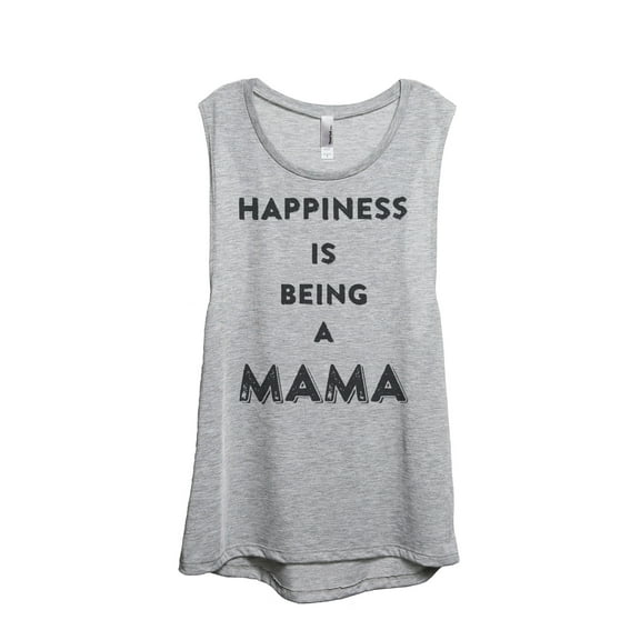 Thread Tank Happiness Mama Women's Sleeveless Muscle Tank Top Sport Grey Small