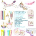 thumbnail image 2 of Party Supplies Party Decorations & Tableware Kit- Disposable Paper Plates, Cups, Napkins, Straws, Birthday Banner, Table Cloth -Serves 16 Guests… (Style C), 2 of 7