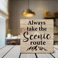 thumbnail image 5 of Zomyto 5x5 IN Always Take the Scenic Route Wooden Box Sign Desk Decor, Camping Quote, 5 of 5