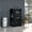 Black, variant on Modern - Style Bar Cart with Two Side Shelves | Mixing and Serving Platform for Cocktails | Organized Display of Glassware