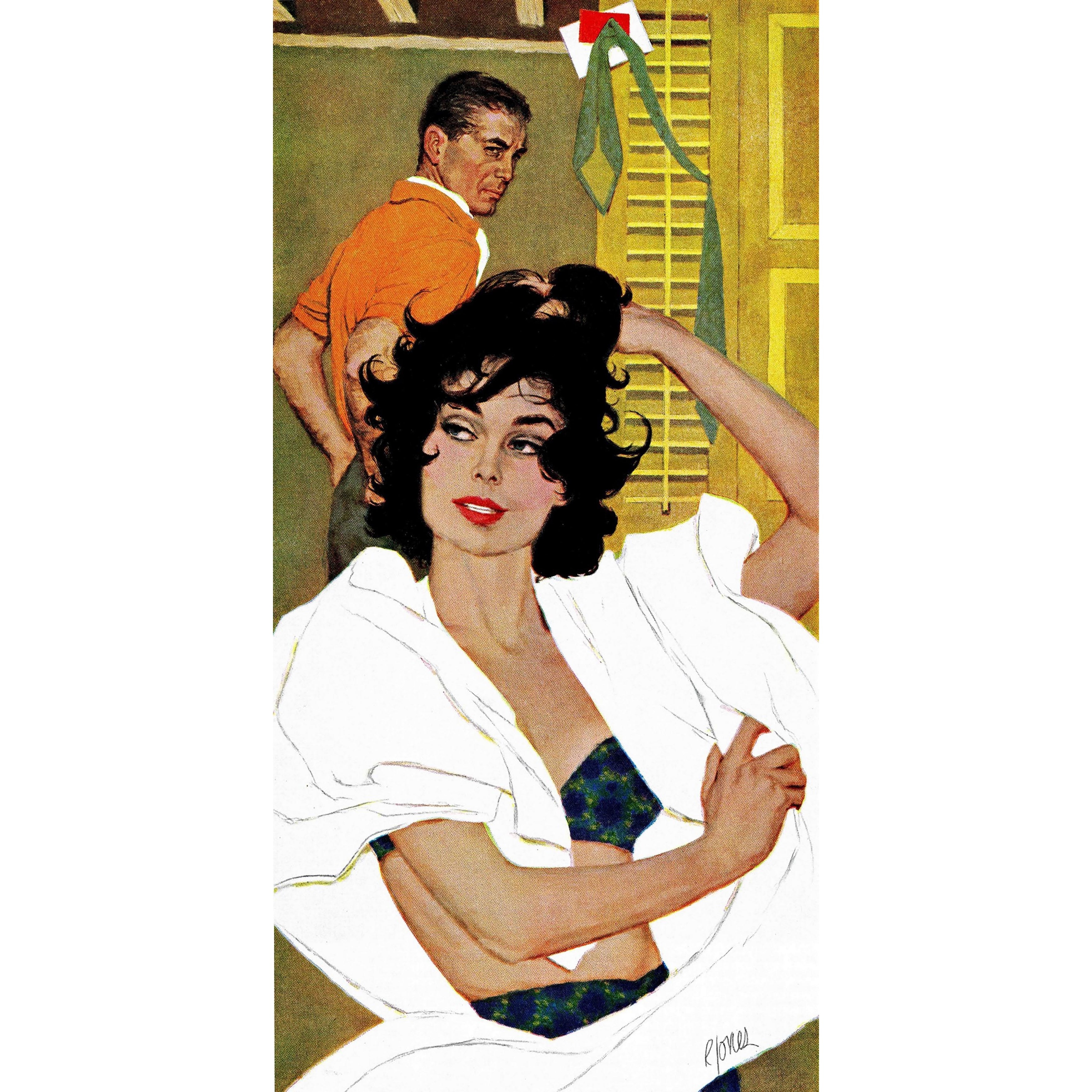 MARMONT HILL  - The Husband Hunter by Robert Jones Painting Print on Canvas - Multi-Color 18 x 36