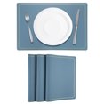 thumbnail image 1 of 4 Pcs Manteles Individuales de Cuero Sintético para Mesa de Cena, Manteles Rectangulares Resistentes al Calor (Línea Dorada Azur), 1 of 5