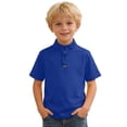 thumbnail image 3 of Krdevn Kids Boys Girls Solid Stand Collar Short Sleeve Polo Shirt Casual Summer School Uniform Top,5-6 Years, 3 of 5
