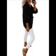 thumbnail image 2 of Suéteres y Abrigos de Punto Grueso de Larga con Cuello en V Abierto para Mujer. Negro M, 2 of 7