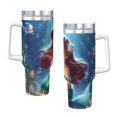 thumbnail image 3 of Taza de hielo Ariel de 40 oz con asa, taza aislada duradera que mantiene las bebidas calientes o frías, para deportes al aire libre, fitness, gran capacidad, talla única., 3 of 8