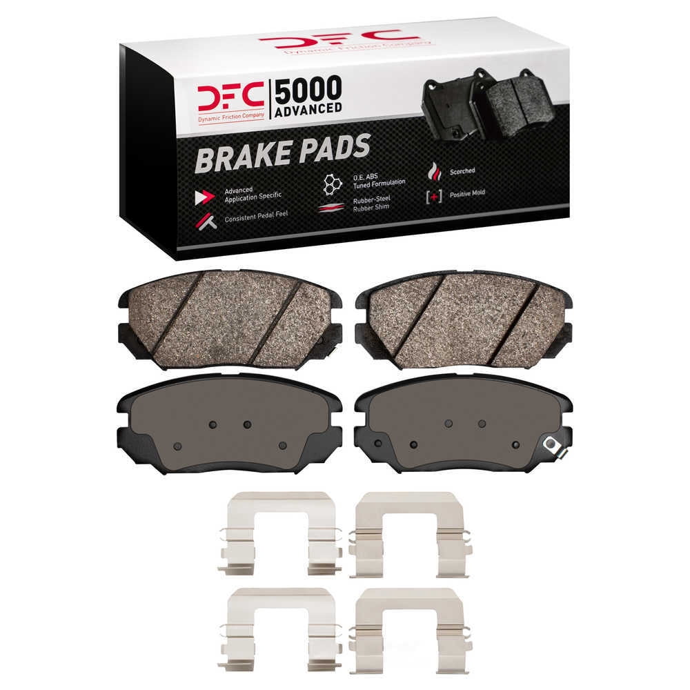 Dynamic Friction Company 1551-1125-01 DFC 5000 Advanced Brake Pads - Ceramic and Hardware Kit - OE