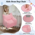 thumbnail image 4 of Lusimo Kids Bean Bag Chair, Soft Memory Foam Bean Bag Sofa for Bedrooms, Cat-Ear Design Toddler Couch for Boys, Girls, Lounge Chairs with Pocket for Gaming, Reading, Ages 1.5-8, Pink, 4 of 11