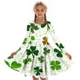 thumbnail image 4 of Atogsazn Kids Girls St. Patrick's Day Dress Childrens Casual Long Sleeve Ruffle Dresses A Lined Dress Outfit Khaki 5-6 Years Fashion, 4 of 6