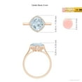 thumbnail image 3 of ANGARA Natural Claw-Set Cushion 1.95 ct Aquamarine Engagement Ring with Halo in 14K Rose Gold for Women (Size-8mm) | March Birthstone, Anniversary, Jewelry Gift for Women | Natural Aquamarine Ring, 3 of 7