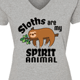 thumbnail image 4 of Inktastic Sloths Are My Spirit Animal with Cute Sloth Illustration Women's V-Neck T-Shirt, 4 of 5