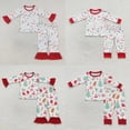 thumbnail image 2 of Ropa de dormir navideña de caramelo y pan de jengibre para niños, conjunto de camisa de manga larga, pantalones, traje para niños, pijamas a juego para niño y niña, ropa de noche, 2 of 2