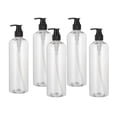 thumbnail image 4 of Dispensador de botellas con bomba de champú de 17 para baño, jabón líquido para manos, negro jinwen Botellas de champú vacías, 4 of 8