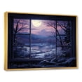 thumbnail image 3 of Designart "Purple River Winter's Reflective Charm III" Oversized Landscapes Framed Wall Art - Traditional Purple Winter Landscape Bedroom Framed Canvas Wall Art, 3 of 7