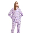 thumbnail image 4 of GLOBAL Womens Flannel Cotton Pajama Set Long PJs Flannel Loungewear Sleepwear,Size S-3XL, 4 of 6