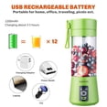 thumbnail image 3 of Licuadora portátil Supkitdin Recargable USB 380ml Verde, 3 of 7