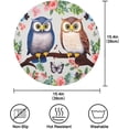 thumbnail image 4 of Coolnut 6PC Place Mats Owls on Floral Branch Round Placemat Heat-Resistant Placemats Dining Table Mat Circle Shape 15.4" for Kitchen/Dinner/Party/Restaurant Home Decor Gifts, 4 of 7