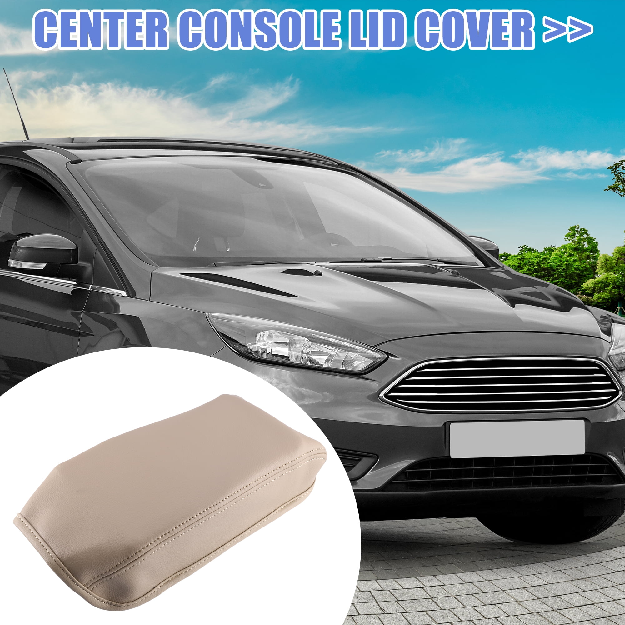 Unique Bargains Center Console Armrest Box Cover for Honda Civic 2012-2015 Beige