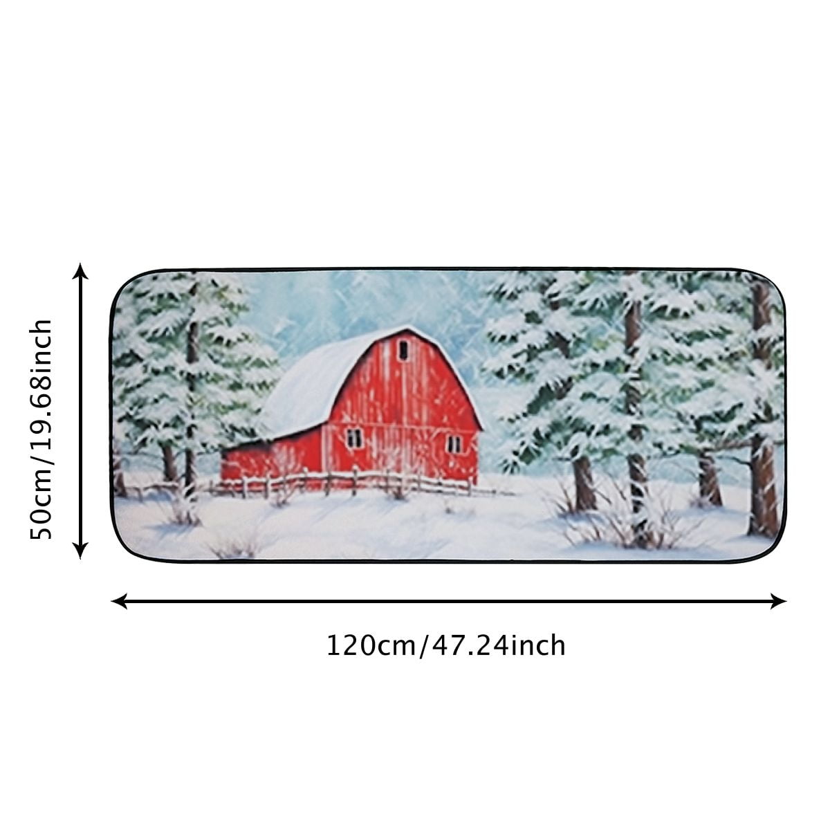 Qinduosi Mats, Christmas Doormat, Front Back Mat Rubber Backing, Non Slip, Indoor &amp; Outdoor, Waterproof, Use for Entry, Patio, Busy Areas, Red 19.68*47.24 in