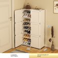 thumbnail image 4 of Zapatero sencillo para sala de estar, mueble plegable a prueba de polvo, almacenamiento de zapatos de múltiples capas, transparente, 4 of 4