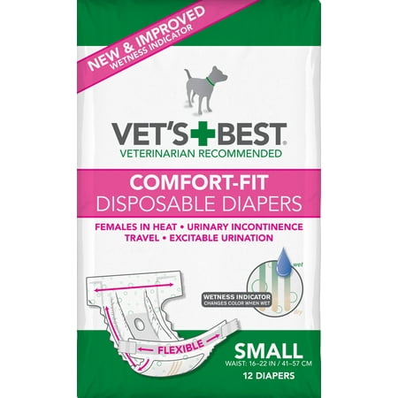 UPC: 0031658104468 | Vet s Best Comfort Fit Disposable Female Dog Diapers – Small 12 Ct.