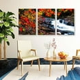 thumbnail image 4 of IDEA4WALL 3 Piece Nature Canvas Wall Art Waterfall in Forest Canvas Prints Modern Home Wall Decor, 16"x24", 4 of 5