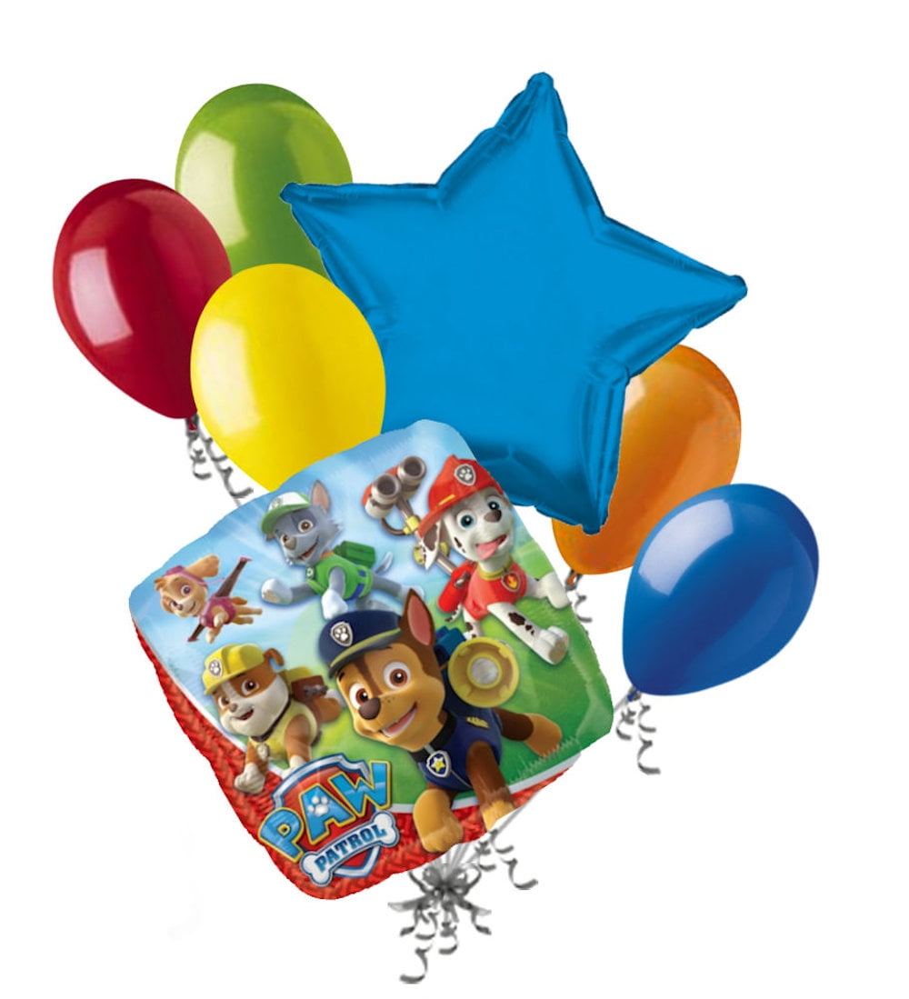 Nickelodeon BOY Paw Patrol CHASE & Friends Party Favor 5CT Foil Balloon Bouquet