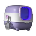 thumbnail image 3 of Caja de arena para gatos con capucha y tapa, caja de arena para mascotas portátil para gatos pequeños, inodoro para gatos completamente cerrado, caja Violeta, 3 of 8