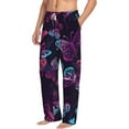 thumbnail image 2 of Daiia Purple Butterfly Men's Sleep Pant with Pockets and Drawstring,Pajama Pants-X-Large, 2 of 9