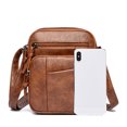 thumbnail image 2 of Bolsa retro de cuero suave para mujer, bandolera con múltiples bolsillos (marrón) Likrtyny Para Estrenar, 2 of 9
