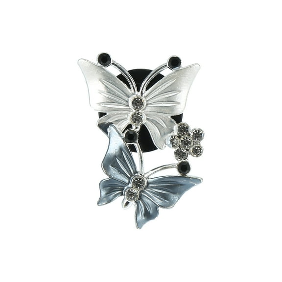 Car Butterfly Shape Clips for Air Conditioner Outlet Vent Attractive Decorations Clip Gray 1 Pcs