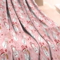 thumbnail image 3 of Pink Christmas Snowman Pattern Blanket,Comfortable Soft Lamb Wool Throw Blanket,All Season,Warm Lightweight Blankets for Sofa Bed Couch Living Room Chair,60"x80", 3 of 4