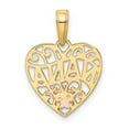 thumbnail image 3 of 14k Gold Two-tone Nana Heart Pendant, Pendants for Necklace, 3 of 4