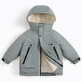 thumbnail image 4 of IVEYRTF Kids Winter Fleece Lined Waterproof Windproof Warm Padded Jacket Hooded Outdoor Sport Coat for Boys Girls Youth Cold Weather Apparel(Green,6-7 Years), 4 of 5