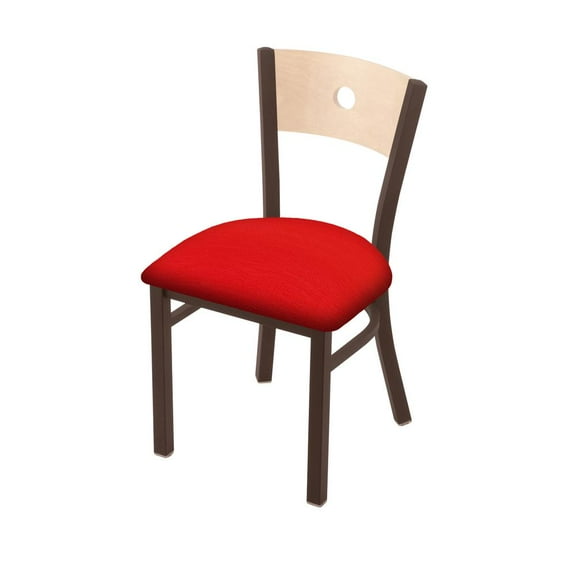 Holland Bar Stool 630 Voltaire 18" Chair with Bronze Finish, Natural Back, and Canter Red Seat